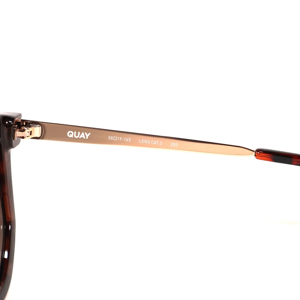 Quay Australia COFFEE RUN Polarized Round Womens Sunglasses-Tortoise/Brown-NWT - Picture 5 of 9